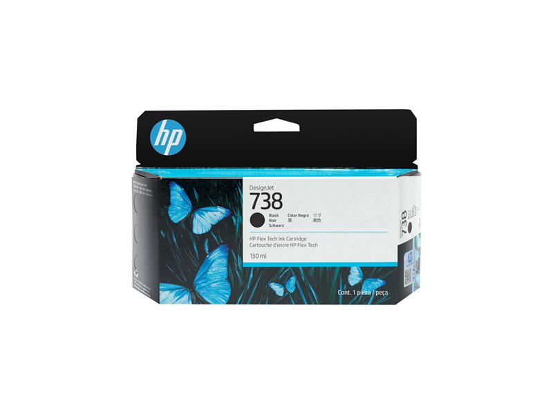 HP 738 130-ml Black DesignJet Ink Cartri - 498N4A