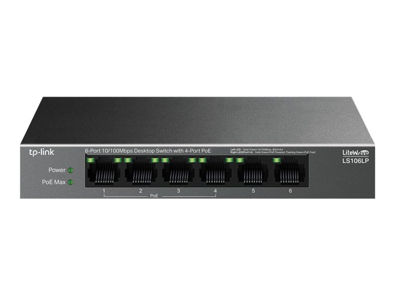 TP-LINK 6-Port 10/100 Mbps Desktop Sw - LS106LP