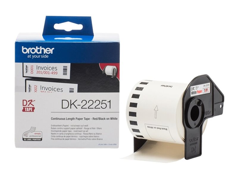 BROTHER Continuous Tape 62mm Black-Red o - DK22251