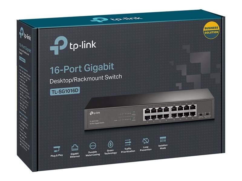 TP-LINK TL-SG1016D 16-port Gigabit Deskt - TL-SG1016D