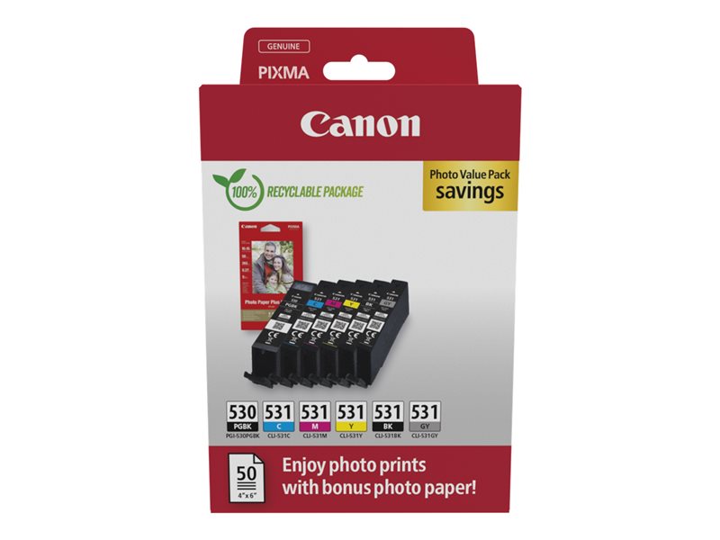 CANON PGI-530/CLI-531 PGBK/C/M/Y/BK/GY - 6117C004