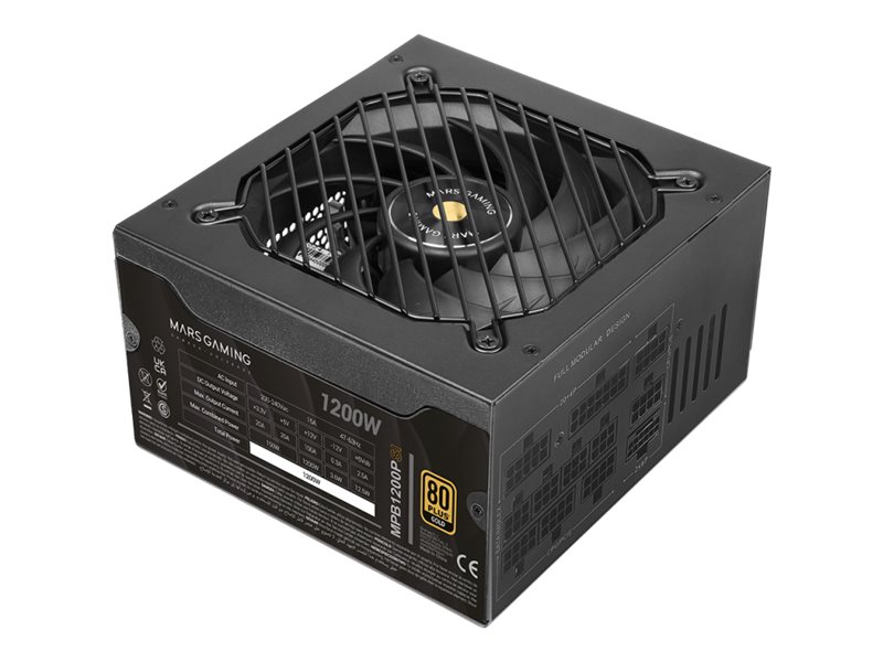 MARS GAMING 1200W Gold PSU Black - MPB1200PSI