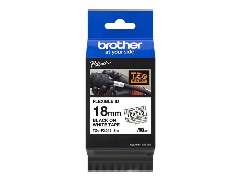 BROTHER TZEFX241 18mm BLACK ON WHITE FLE - TZEFX241