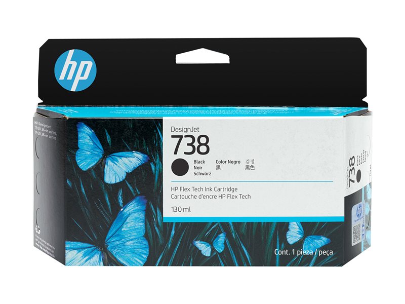 HP 738 130-ml Black DesignJet Ink Cartri - 498N4A