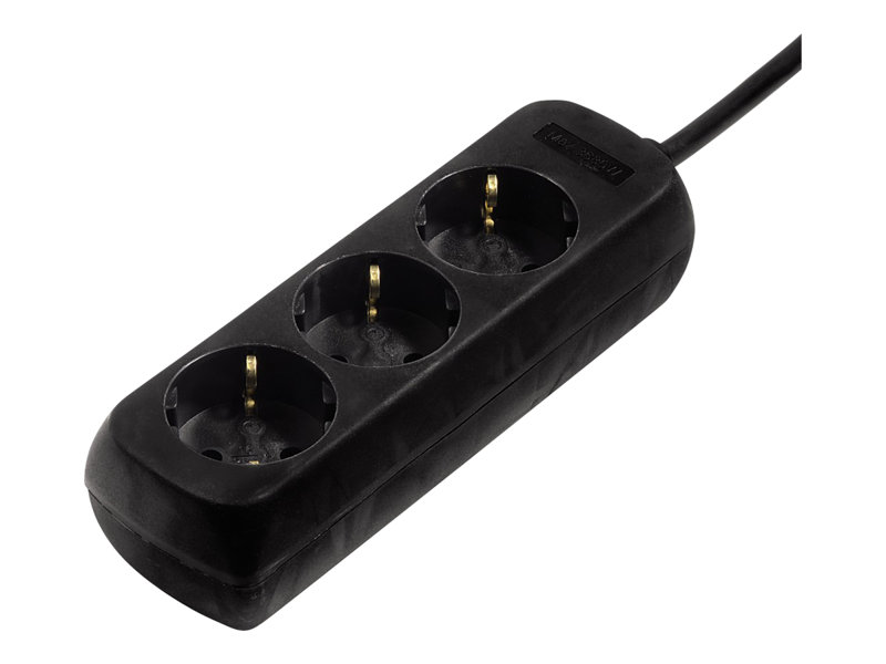 HAMA Distribution Panel 3 sockets black - 00030391