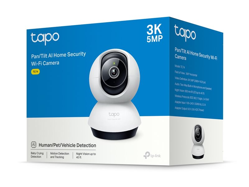TP-LINK Pan/Tilt AI Home Security Wi-Fi - TC74